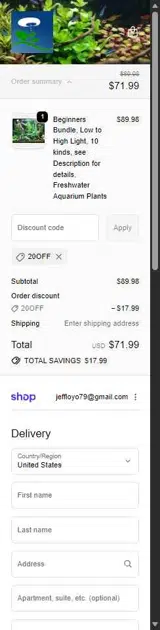 Pearling Plants coupon verification screenshot