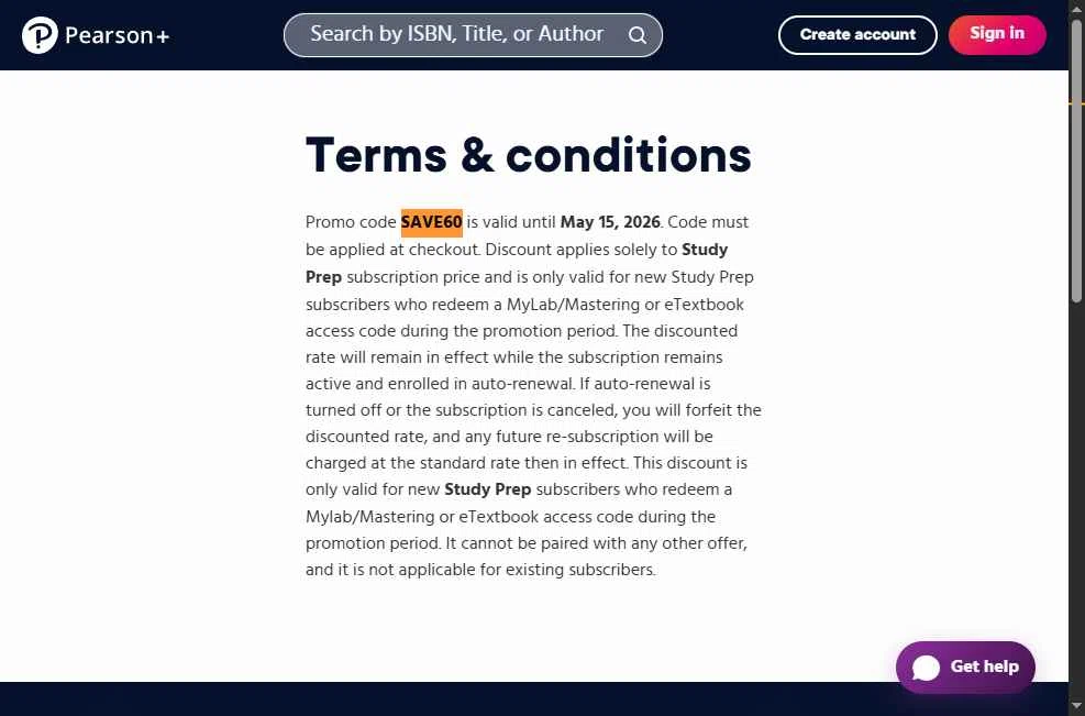 Pearson checkout page showing Pearson promo code box | Screenshot taken by SimplyCodes community member on Jan 22, 2026