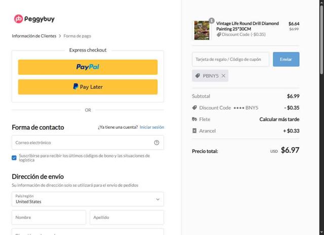 Peggybuy checkout page showing Peggybuy promo code box | Screenshot taken by SimplyCodes community member on Aug 23, 2025