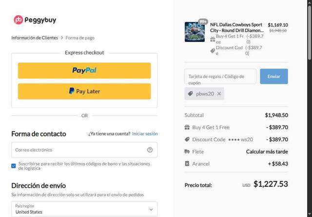 Peggybuy checkout page showing Peggybuy promo code box | Screenshot taken by SimplyCodes community member on Aug 29, 2025