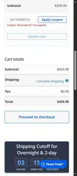 PekCura Labs coupon verification screenshot