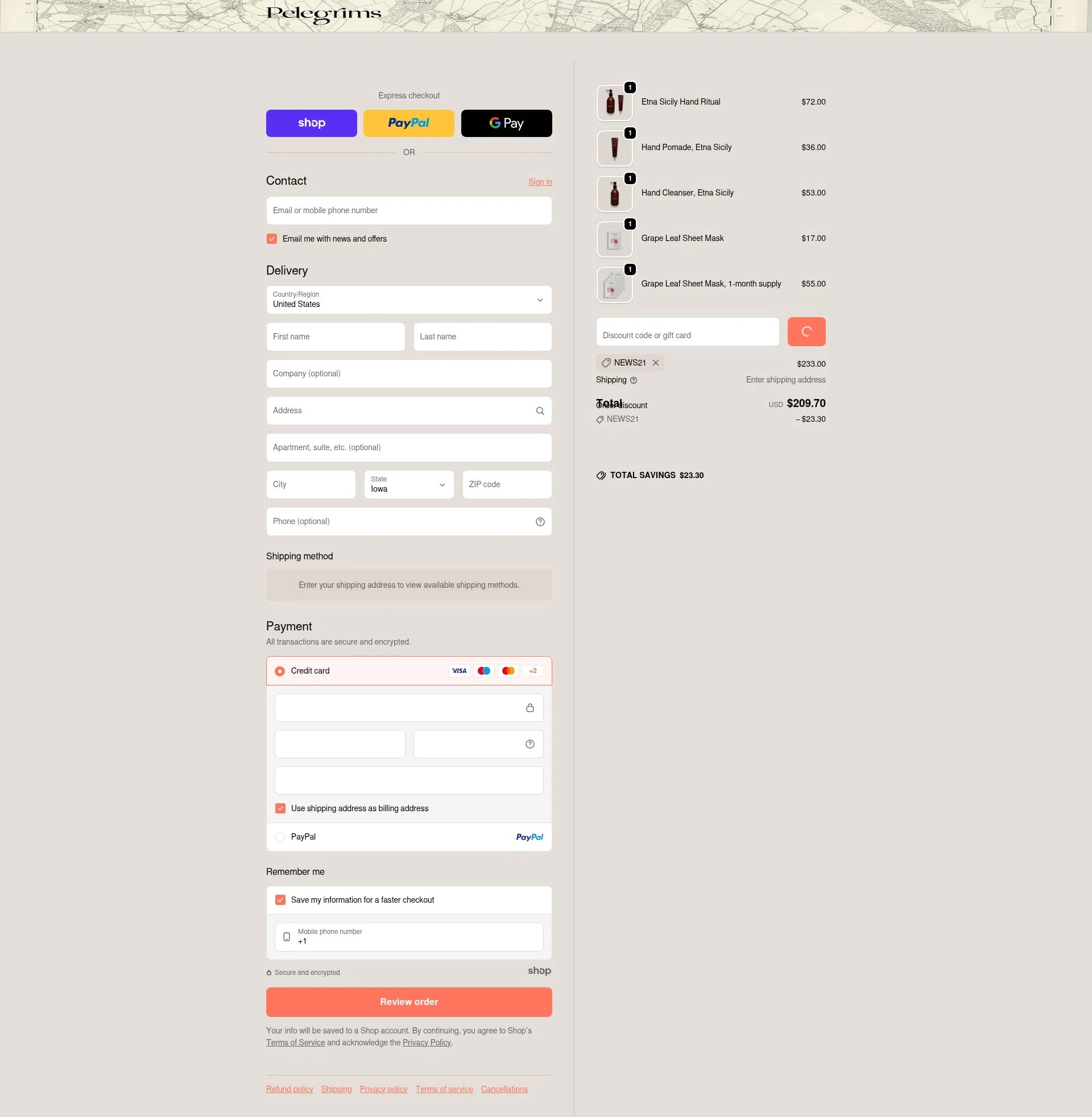Pelegrims checkout page showing Pelegrims promo code box | Screenshot taken by SimplyCodes community member on Dec 31, 2025