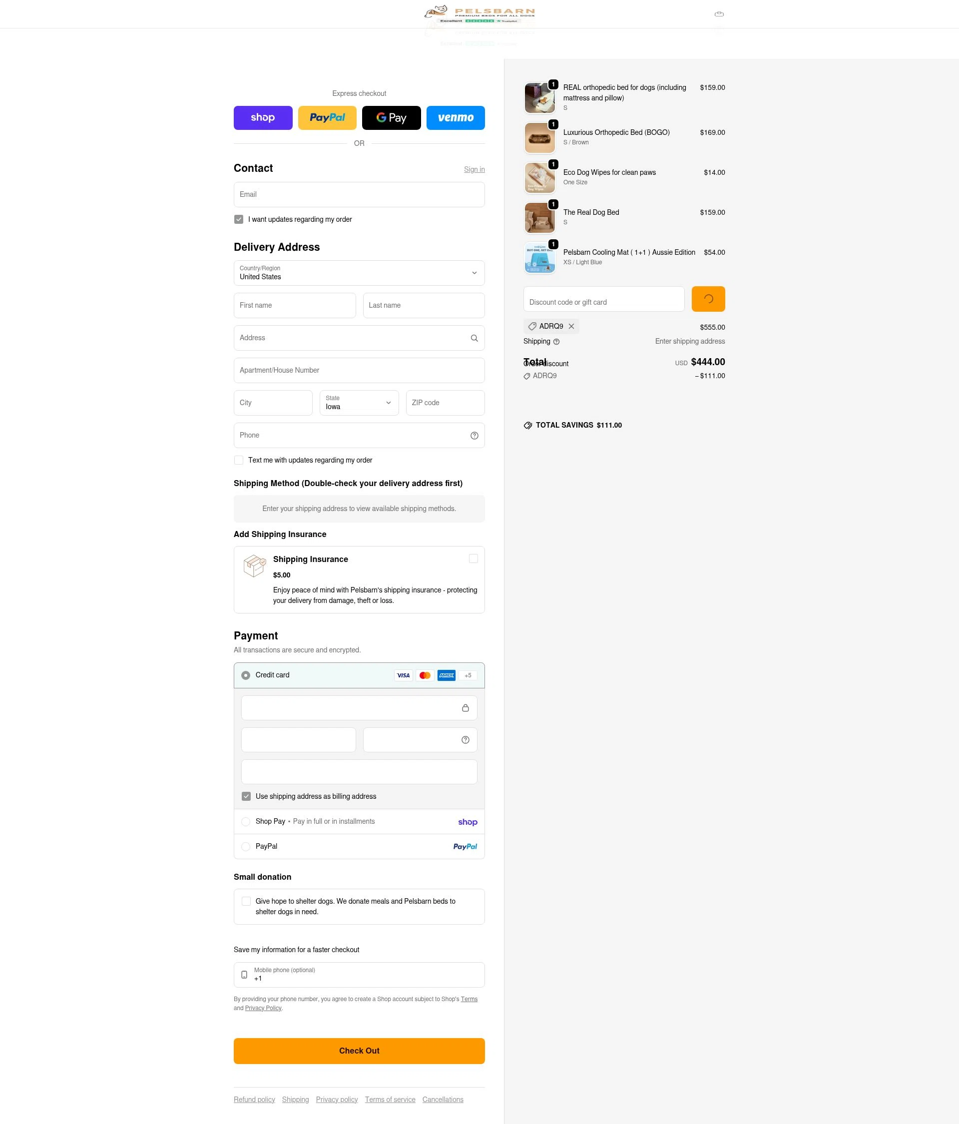 Pelsbarn.org checkout page showing Pelsbarn.org promo code box | Screenshot taken by SimplyCodes community member on Feb 4, 2026