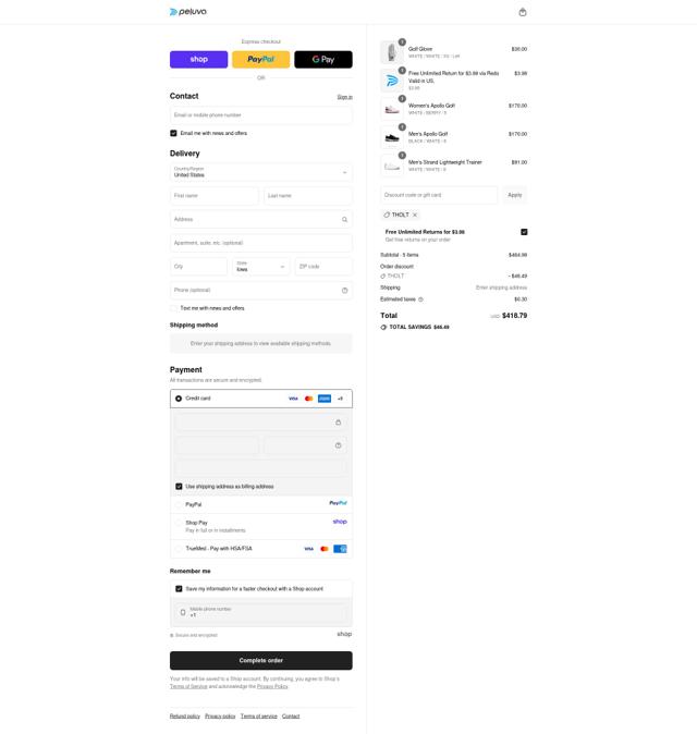 peluva checkout page showing peluva discount code box | Screenshot taken by SimplyCodes community member on Sep 12, 2025