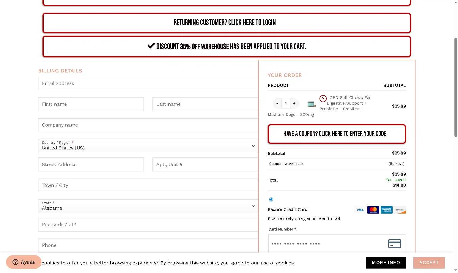 Penelope's Bloom checkout page showing Penelope's Bloom promo code box | Screenshot taken by SimplyCodes community member on Nov 10, 2025