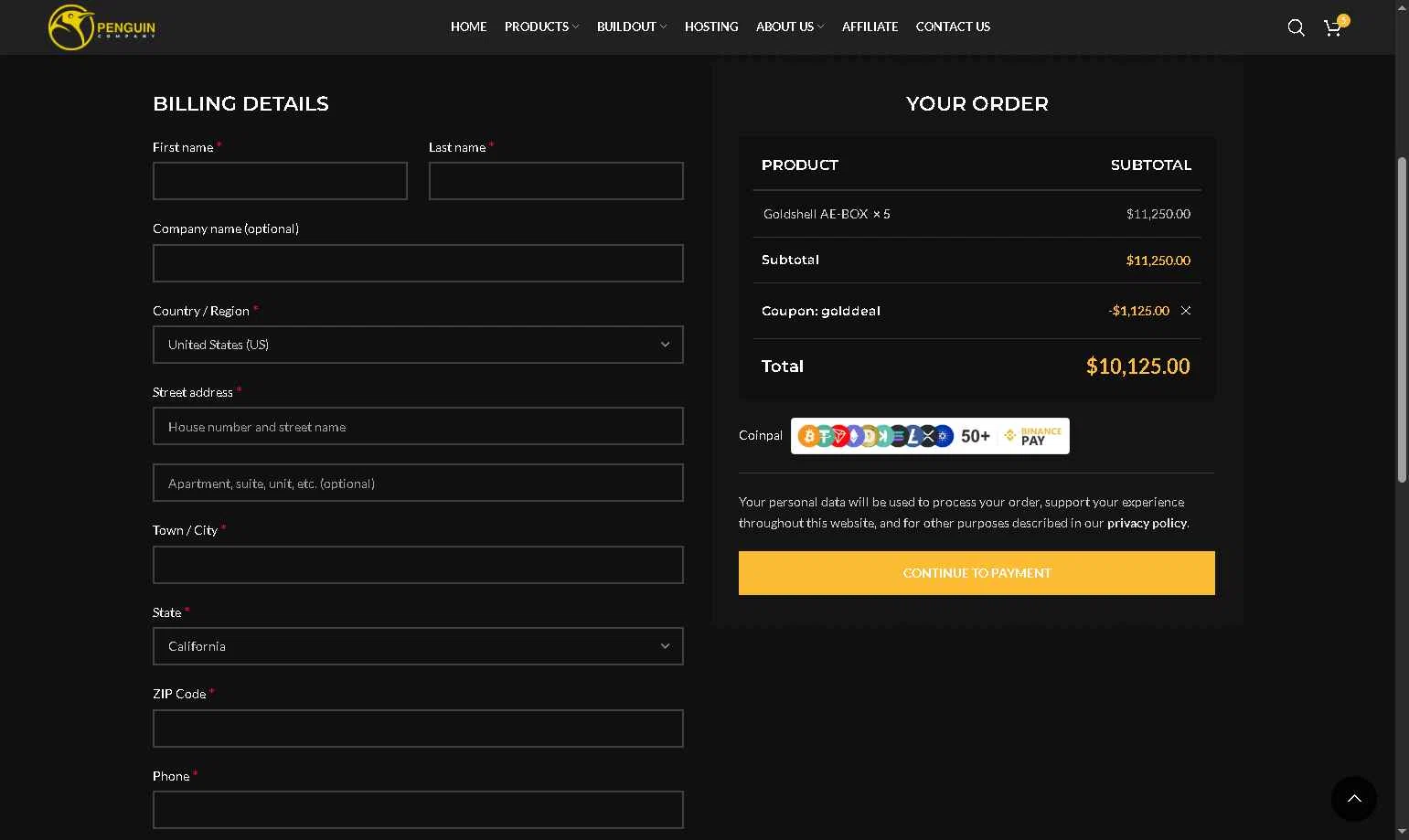 Penguin Company checkout page showing Penguin Company promo code box | Screenshot taken by SimplyCodes community member on Feb 2, 2026