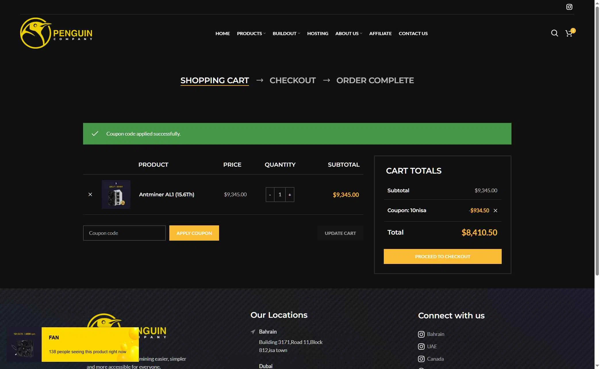 Penguin Company checkout page showing Penguin Company promo code box | Screenshot taken by SimplyCodes community member on Feb 2, 2026