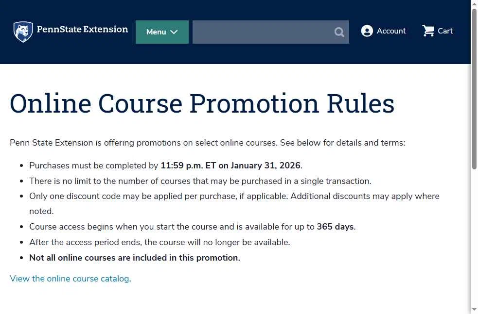 Penn State checkout page showing Penn State coupon code box | Screenshot taken by SimplyCodes community member on Jan 20, 2026
