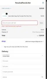 PensAndPencils.Net coupon verification screenshot