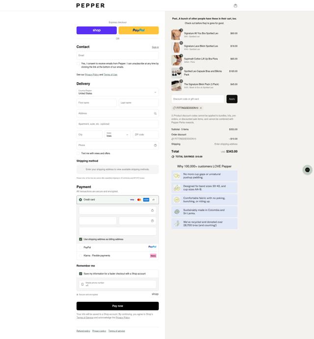 Pepper checkout page showing Pepper discount code box | Screenshot taken by SimplyCodes community member on Sep 9, 2025