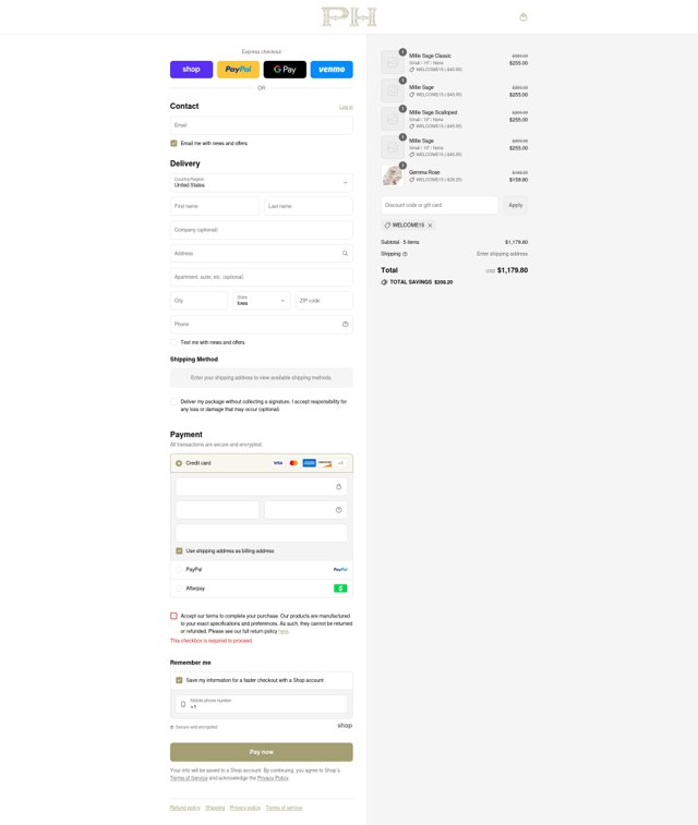Pepper Home checkout page showing Pepper Home discount code box | Screenshot taken by SimplyCodes community member on Sep 6, 2025