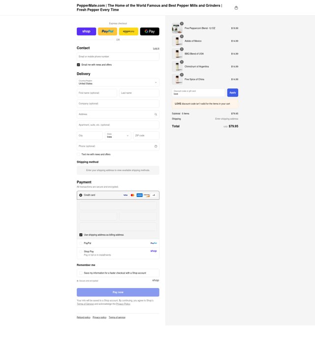 PepperMate checkout page showing PepperMate discount code box | Screenshot taken by SimplyCodes community member on Sep 7, 2025