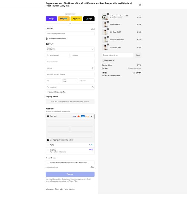 PepperMate checkout page showing PepperMate discount code box | Screenshot taken by SimplyCodes community member on Sep 7, 2025