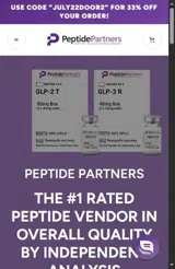 Peptide Partners coupon verification screenshot