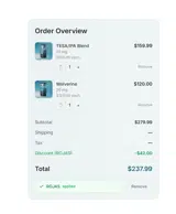 Peptora coupon verification screenshot