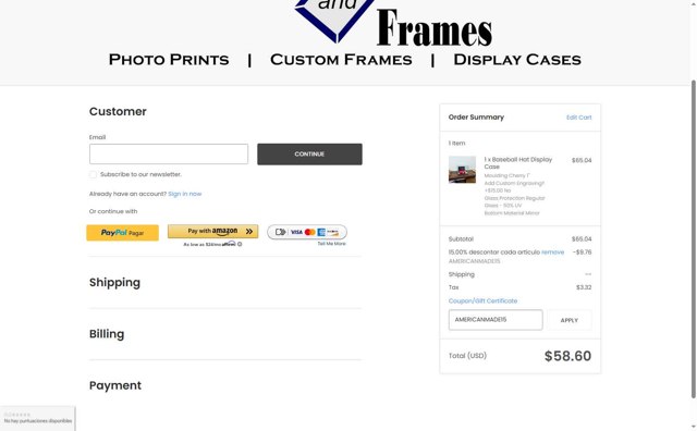 Perfect Cases and Frames checkout page showing Perfect Cases and Frames coupon code box | Screenshot taken by SimplyCodes community member on Jun 9, 2025