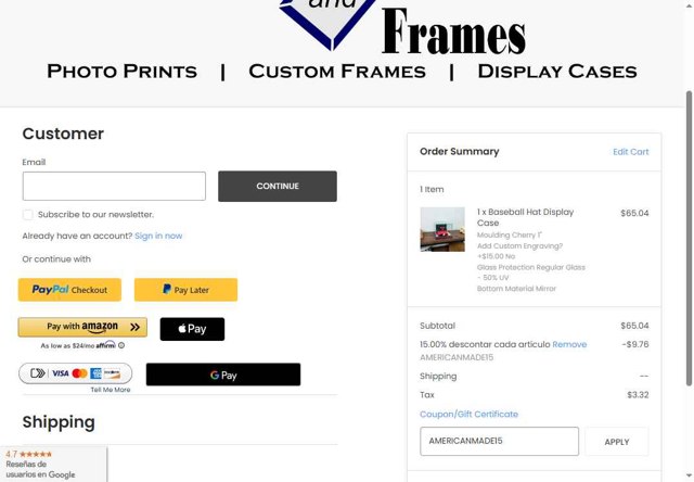 Perfect Cases and Frames checkout page showing Perfect Cases and Frames coupon code box | Screenshot taken by SimplyCodes community member on Jul 8, 2025