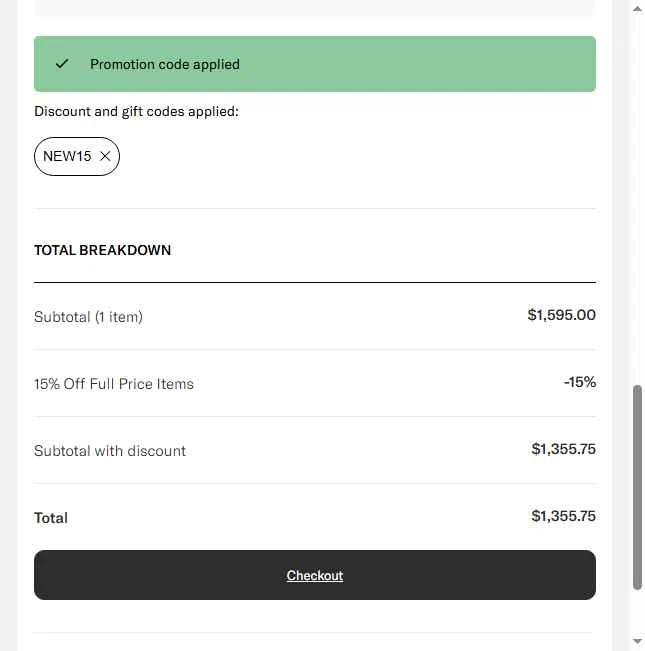 Perfect Moment checkout page showing Perfect Moment promo code box | Screenshot taken by SimplyCodes community member on Nov 19, 2025