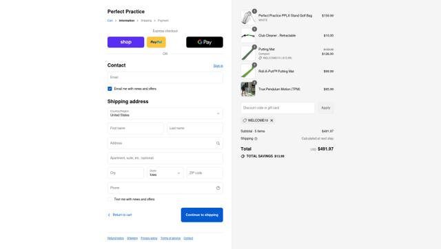 Perfect Practice checkout page showing Perfect Practice discount code box | Screenshot taken by SimplyCodes community member on Sep 13, 2025