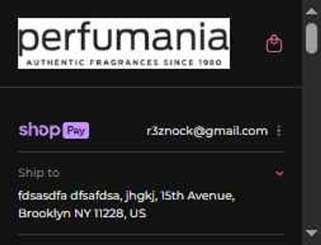Perfumania checkout page showing Perfumania coupon code box | Screenshot taken by SimplyCodes community member on Jul 30, 2025