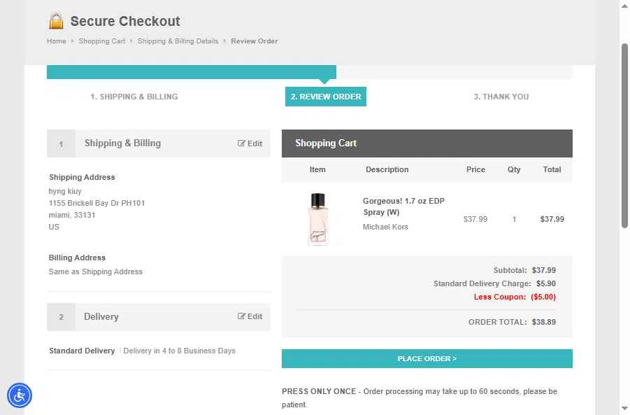 Perfume Emporium checkout page showing Perfume Emporium promo code box | Screenshot taken by SimplyCodes community member on Sep 15, 2025
