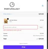 Perfumology coupon verification screenshot
