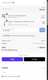 WELCOME20 coupon verification screenshot
