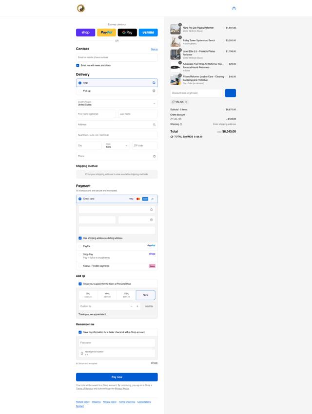 Personal Hour checkout page showing Personal Hour discount code box | Screenshot taken by SimplyCodes community member on Sep 11, 2025
