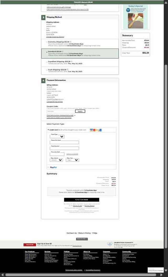 Personalization Mall checkout page showing Personalization Mall coupon code box | Screenshot taken by SimplyCodes community member on May 18, 2025