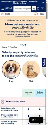 Petco Vital Care coupon verification screenshot