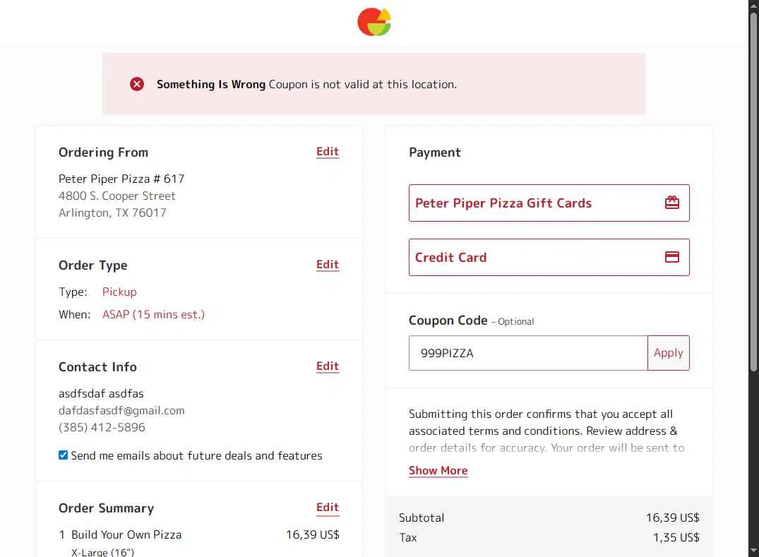 Peter Piper Pizza Promo Codes