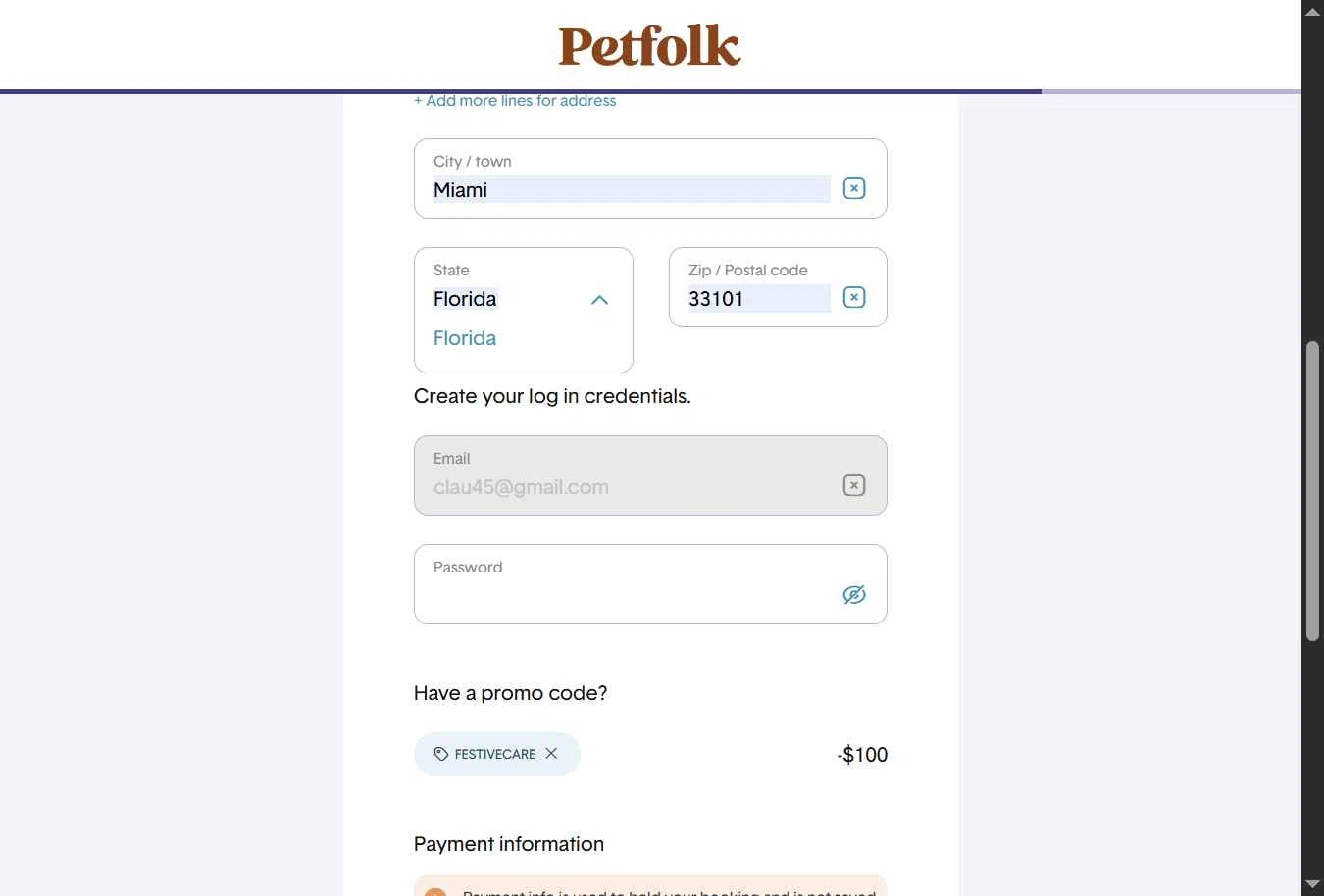 Petfolk checkout page showing Petfolk promo code box | Screenshot taken by SimplyCodes community member on Oct 29, 2025