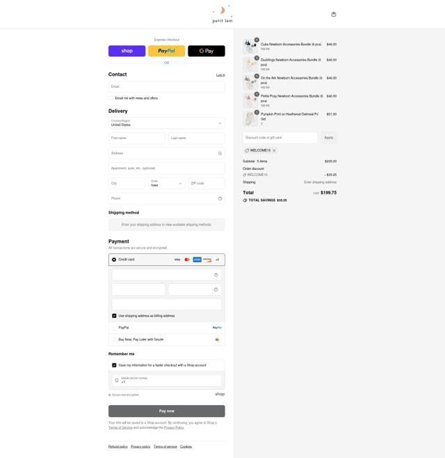 Petit Lem checkout page showing Petit Lem promo code box | Screenshot taken by SimplyCodes community member on Sep 2, 2025