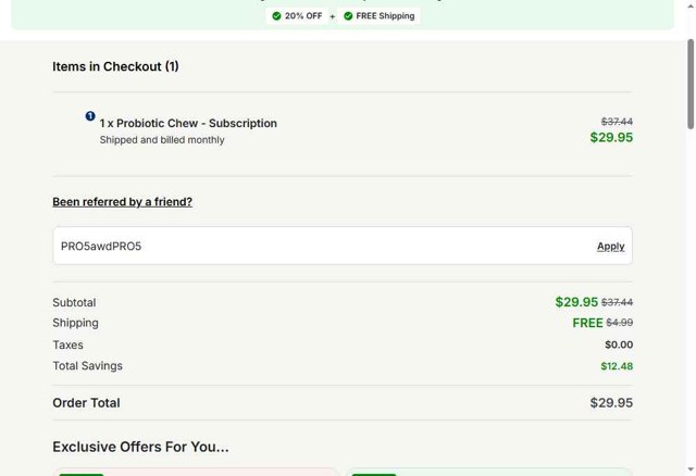 Petlab Co. checkout page showing Petlab Co. discount code box | Screenshot taken by SimplyCodes community member on Aug 2, 2025