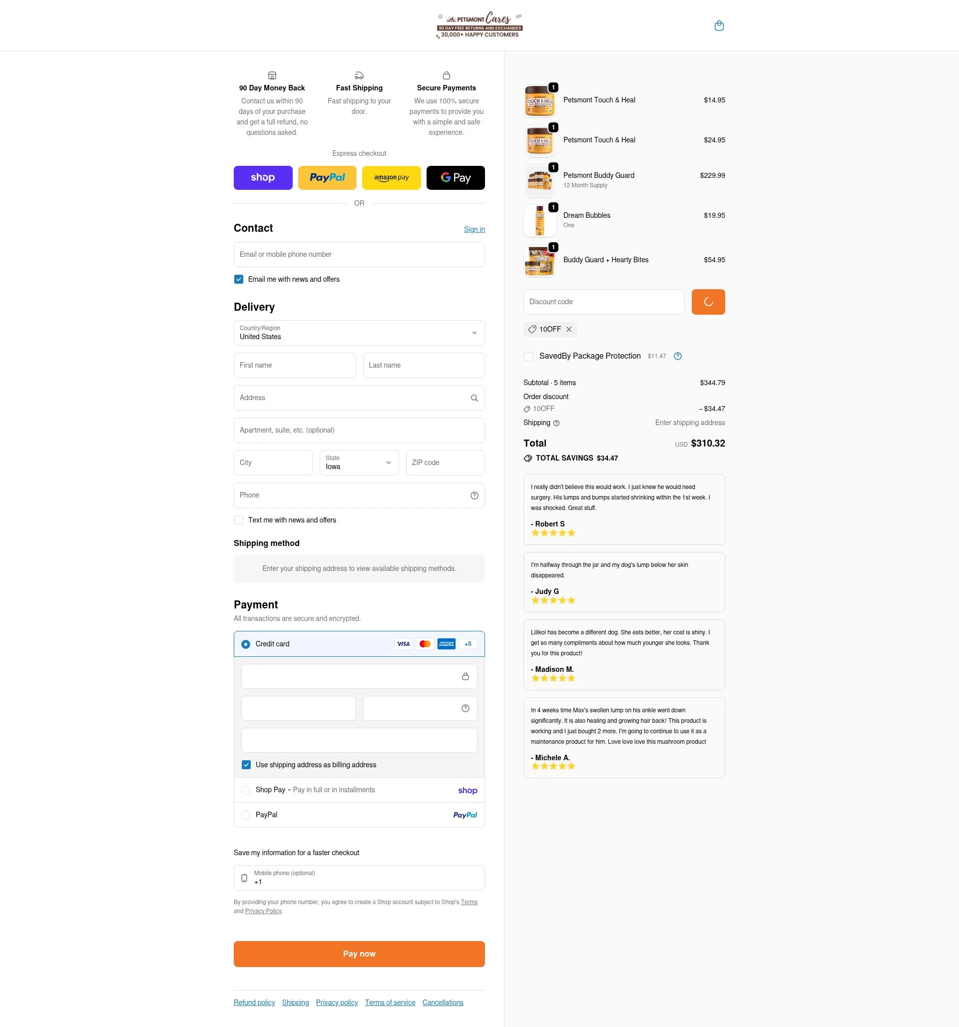 Petsmont checkout page showing Petsmont discount code box | Screenshot taken by SimplyCodes community member on Feb 1, 2026
