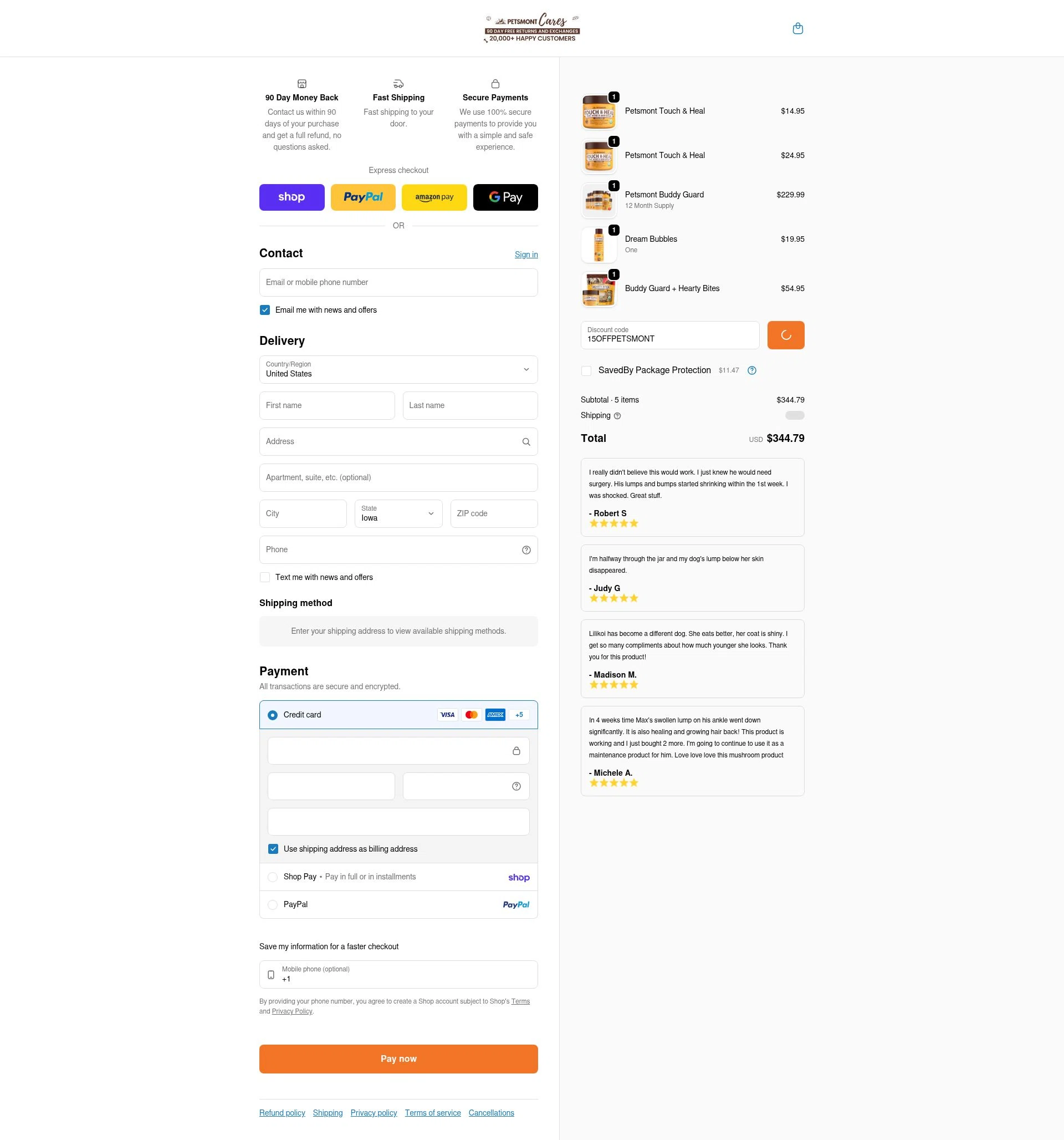 Petsmont checkout page showing Petsmont discount code box | Screenshot taken by SimplyCodes community member on Feb 6, 2026