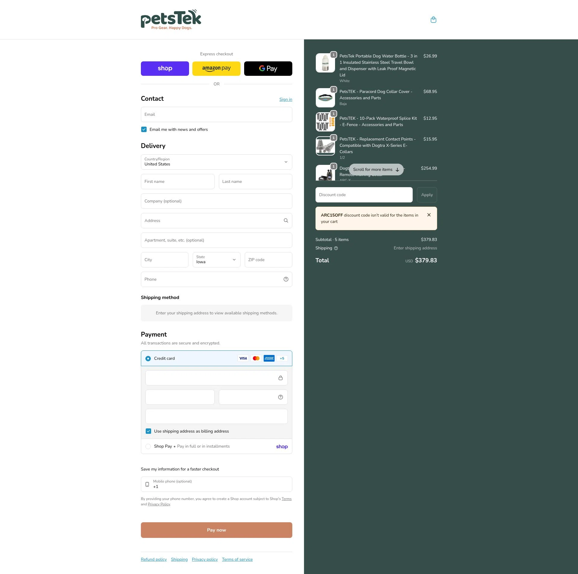 Petstek checkout page showing Petstek promo code box | Screenshot taken by SimplyCodes community member on Feb 6, 2026
