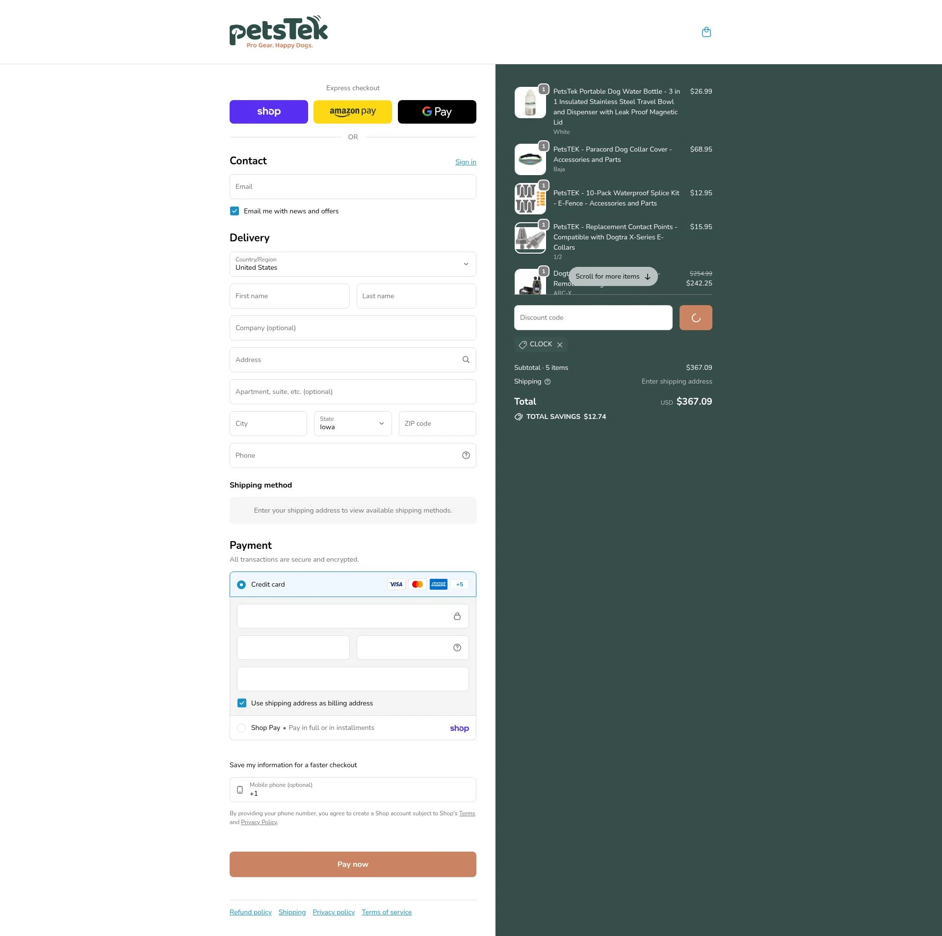 Petstek checkout page showing Petstek promo code box | Screenshot taken by SimplyCodes community member on Feb 6, 2026