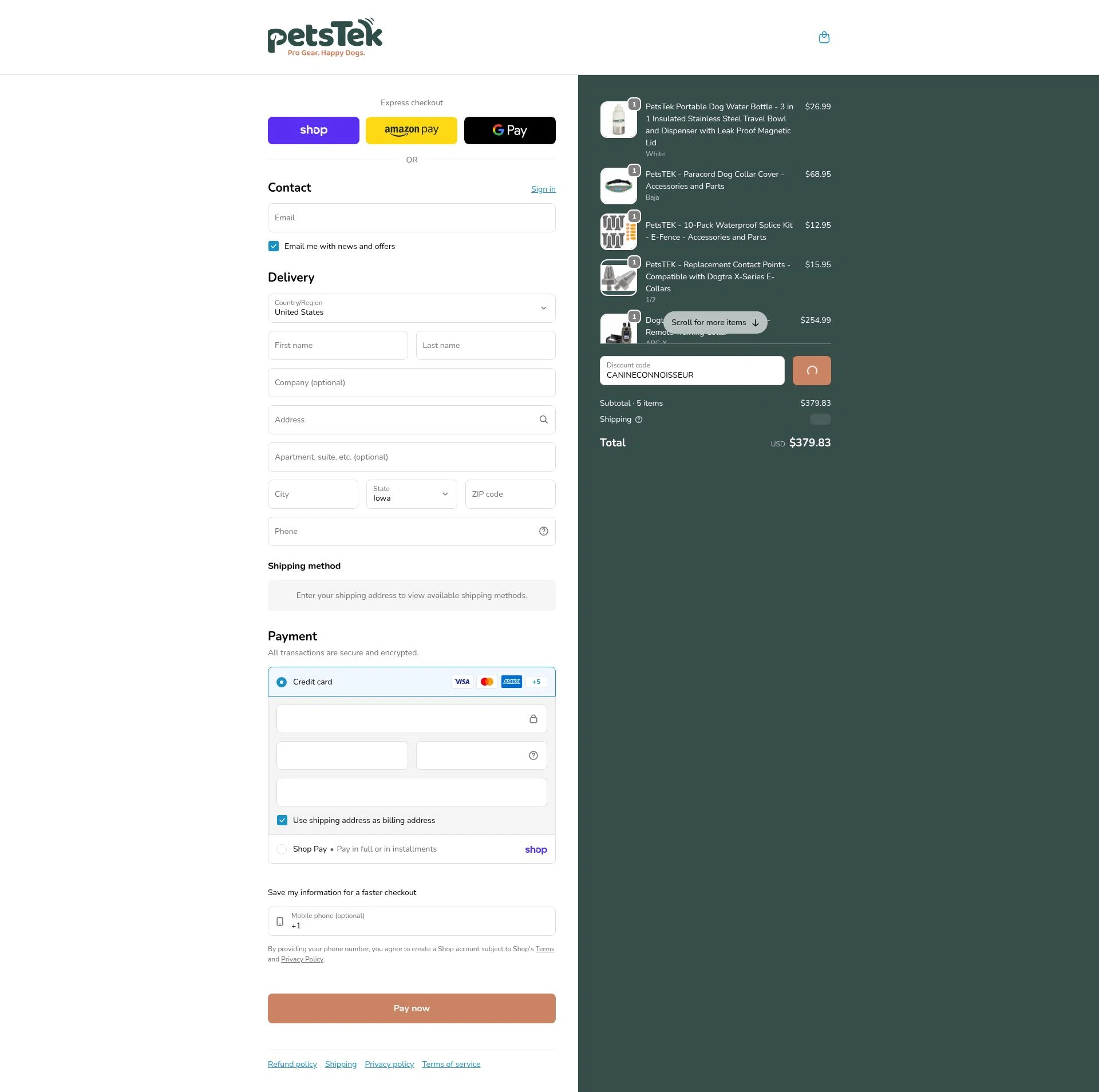 Petstek checkout page showing Petstek promo code box | Screenshot taken by SimplyCodes community member on Feb 6, 2026