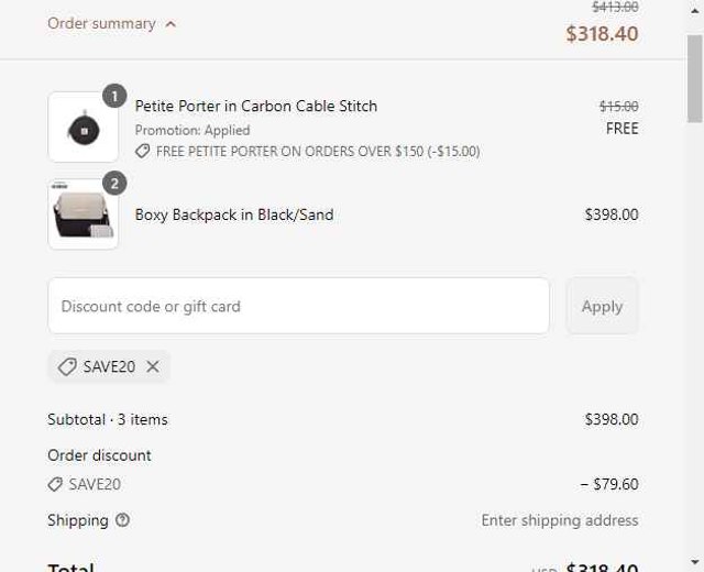Petunia Pickle Bottom checkout page showing Petunia Pickle Bottom discount code box | Screenshot taken by SimplyCodes community member on Apr 29, 2025