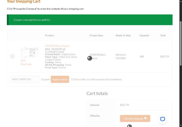 PGprint checkout page showing PGprint coupon code box | Screenshot taken by SimplyCodes community member on Aug 27, 2025