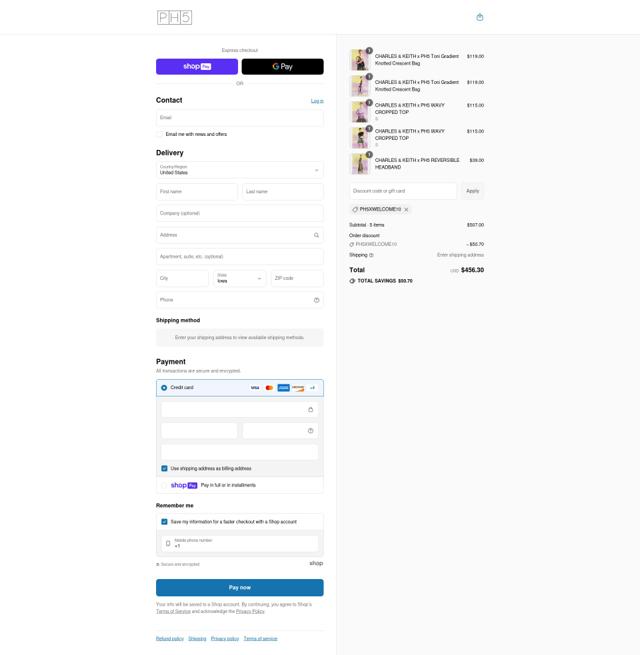 PH5 checkout page showing PH5 discount code box | Screenshot taken by SimplyCodes community member on Aug 12, 2025