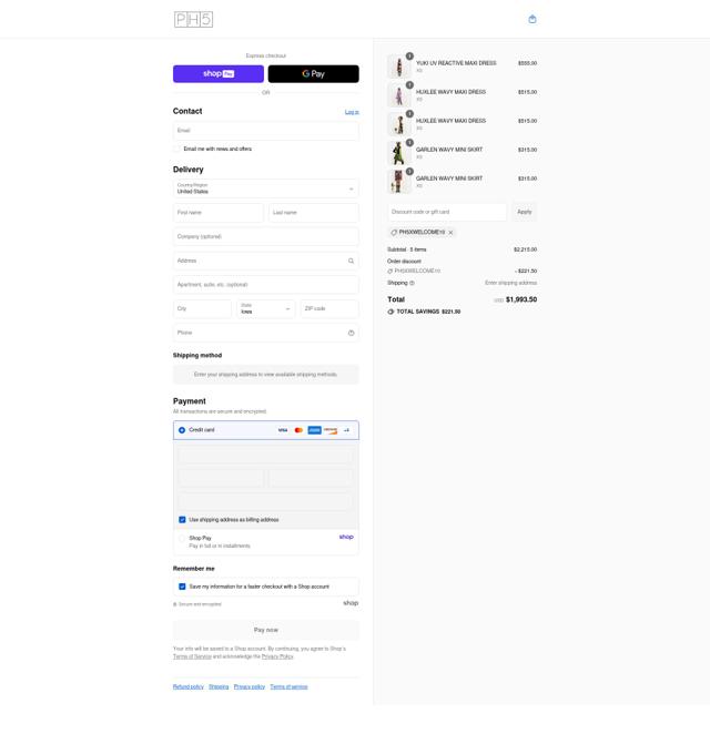 PH5 checkout page showing PH5 discount code box | Screenshot taken by SimplyCodes community member on Aug 22, 2025