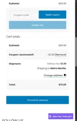 savenowwlf coupon verification screenshot
