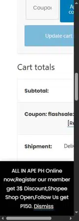 FLASHSALE coupon verification screenshot