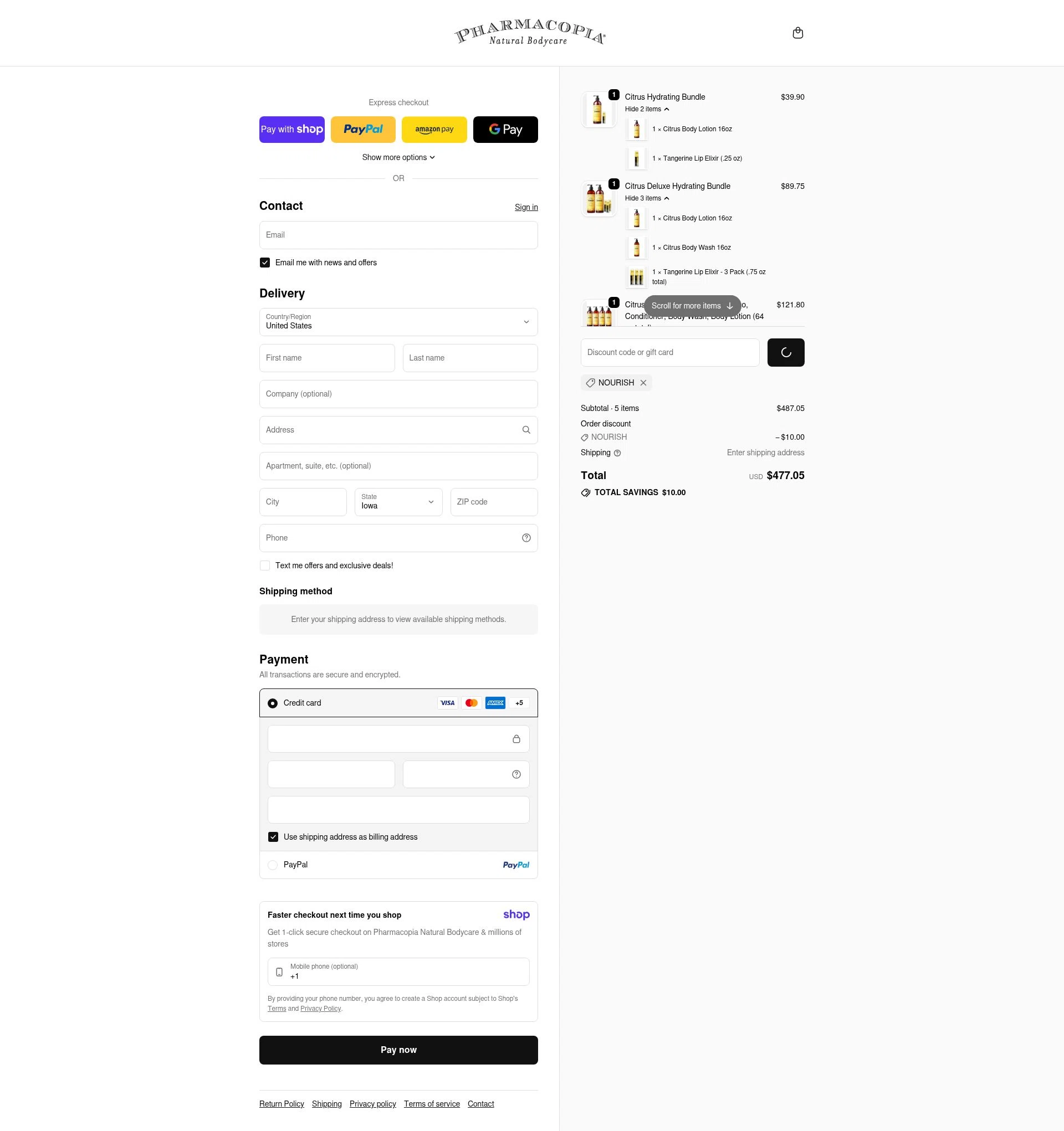 Pharmacopia checkout page showing Pharmacopia promo code box | Screenshot taken by SimplyCodes community member on Jan 7, 2026