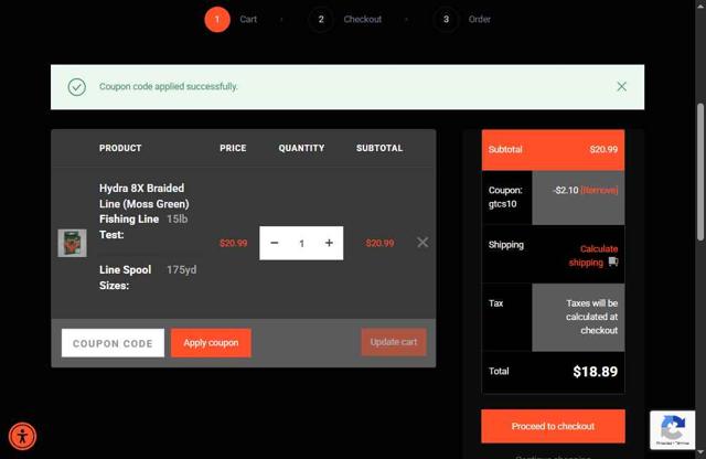 Phenix Rods checkout page showing Phenix Rods coupon code box | Screenshot taken by SimplyCodes community member on May 10, 2025