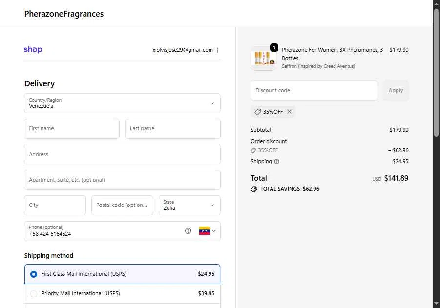 Pherazone checkout page showing Pherazone discount code box | Screenshot taken by SimplyCodes community member on Dec 5, 2025