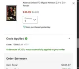 Philadelphia Union coupon verification screenshot