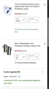 Philadelphia Union coupon verification screenshot